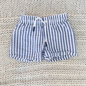 Cat & Jack High Waist Blue Striped Toddler Swimming Shorts 2T